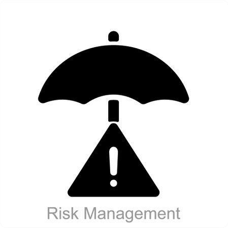 Risk Management and alert icon conceptのイラスト素材