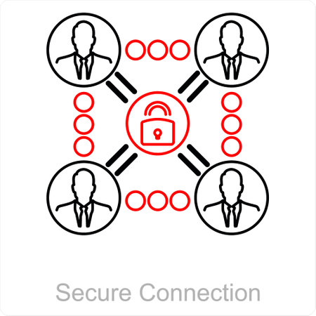 Secure Connection and network icon conceptのイラスト素材
