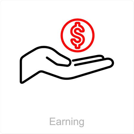 Earning and money icon conceptのイラスト素材