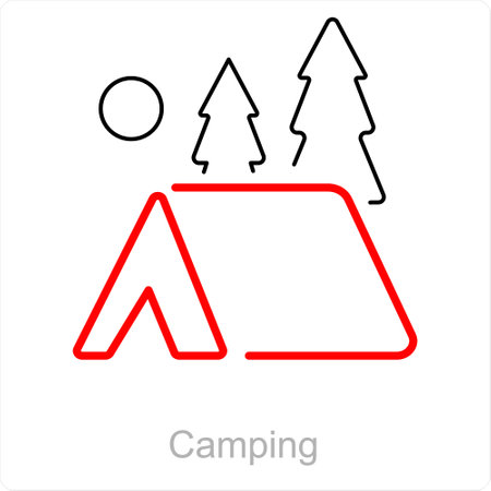 Camping and cap icon conceptのイラスト素材