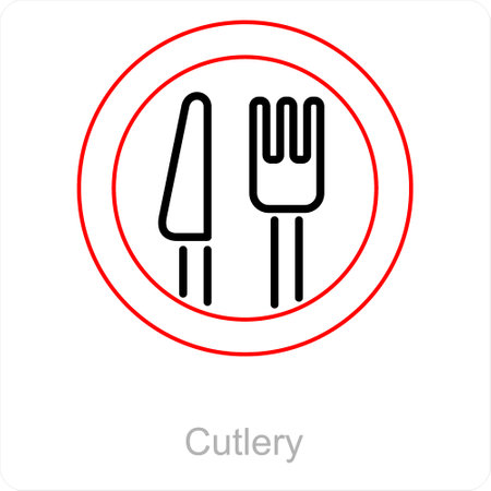 Cutlery and fork icon conceptのイラスト素材