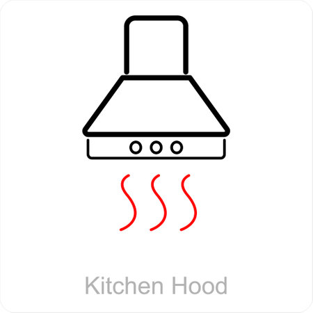 Kitchen Hood and hood icon conceptのイラスト素材