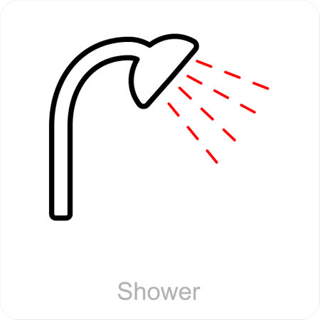 Shower and bath icon conceptのイラスト素材