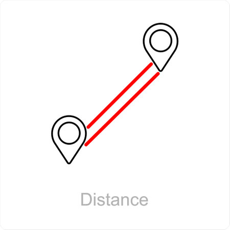 Distance and pin icon connceptのイラスト素材
