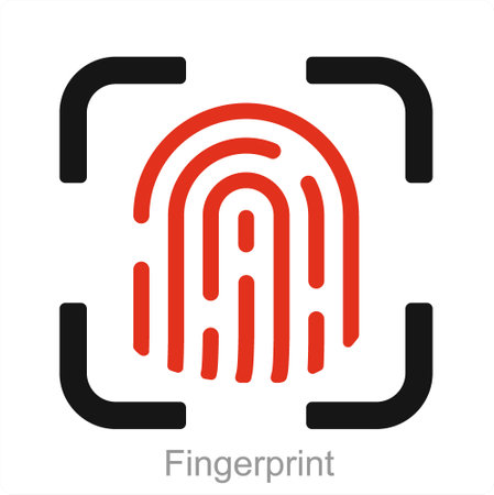 Fingerprint and scanning icon conceptのイラスト素材