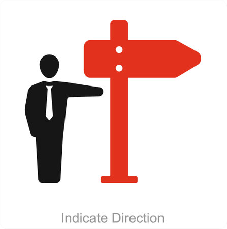 Indicate Direction and way icon conceptのイラスト素材