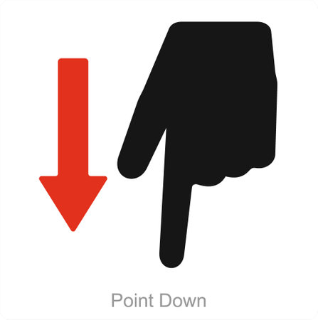 Point Down and way icon conceptのイラスト素材