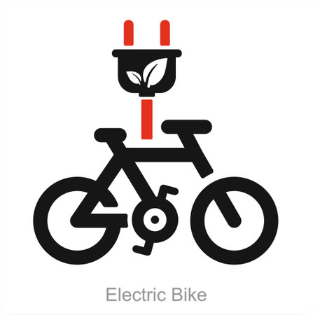 Electric Bike and bike icon conceptのイラスト素材