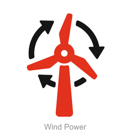 Wind Power and ecology icon conceptのイラスト素材