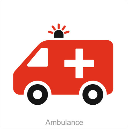 Ambulance and hospital icon conceptのイラスト素材