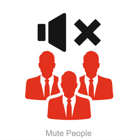 Mute People and mute icon conceptのイラスト素材