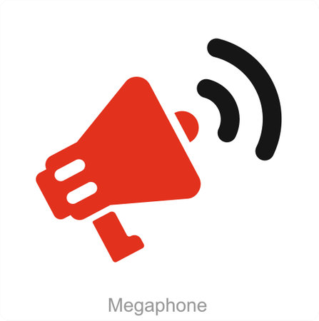 Megaphone and advertise icon conceptのイラスト素材