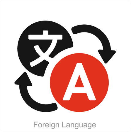 Foreign Language and learning icon conceptのイラスト素材