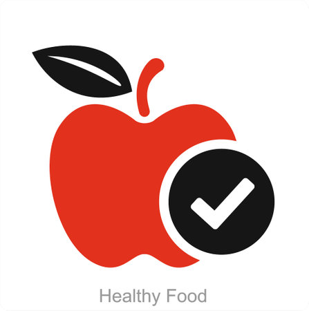 Healthy Food and healthy icon conceptのイラスト素材
