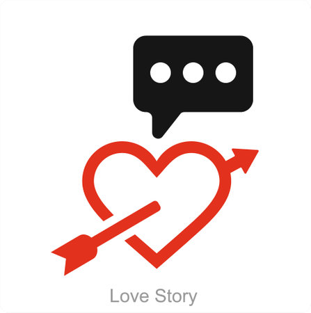 Love Story and heart icon conceptのイラスト素材