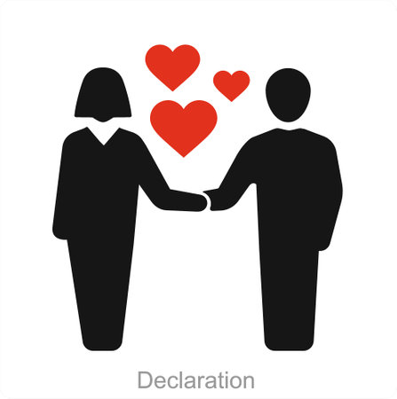 Declaration and couple icon conceptのイラスト素材