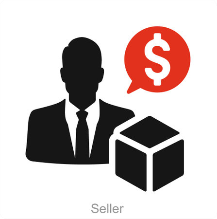 Seller and man icon conceptのイラスト素材