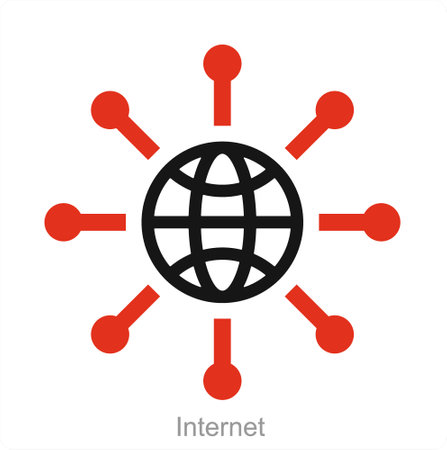 Internet and domain icon conceptのイラスト素材