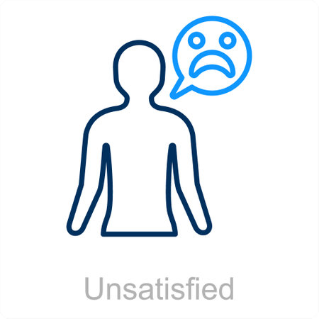 Unsatisfied and disappointed icon conceptのイラスト素材