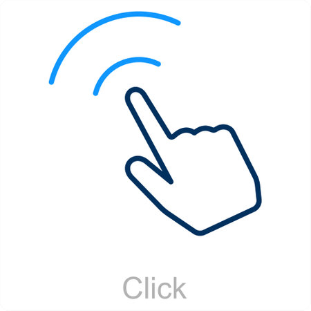 Click and hand icon conceptのイラスト素材