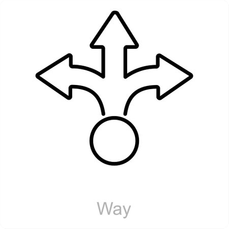 Way and way icon conceptのイラスト素材