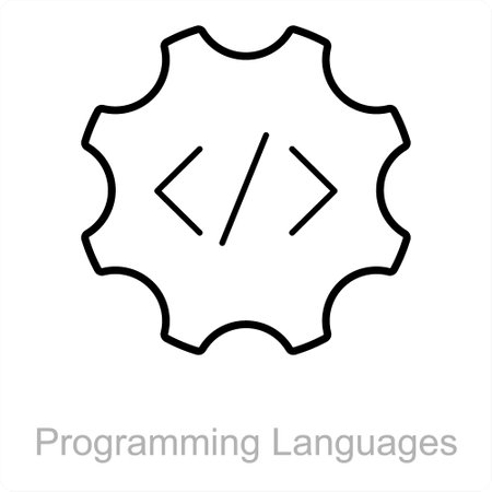 Programming languages and code icon conceptのイラスト素材