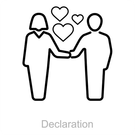 Declaration and couple icon conceptのイラスト素材