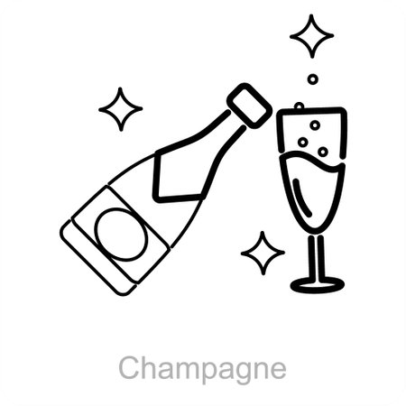 Champagne and champagne icon conceptのイラスト素材