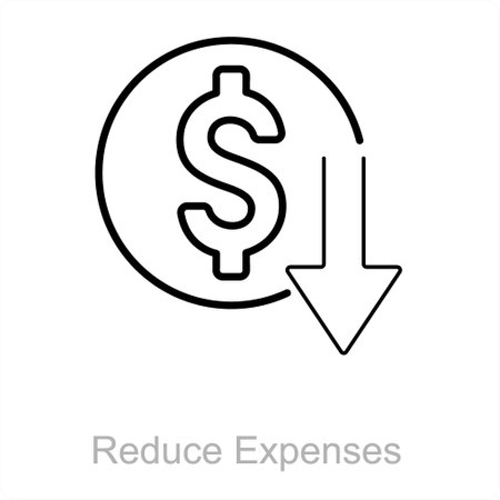 Reduce Expenses and low icon conceptのイラスト素材