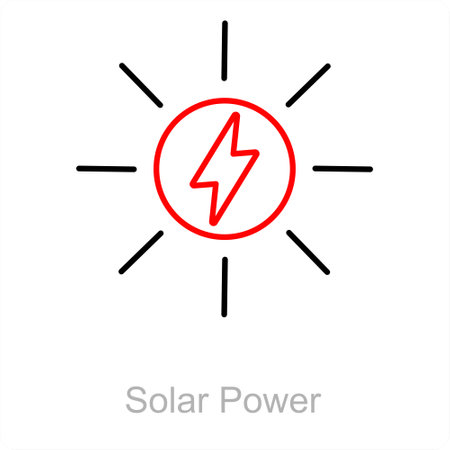 Solar Power and energy icon conceptのイラスト素材