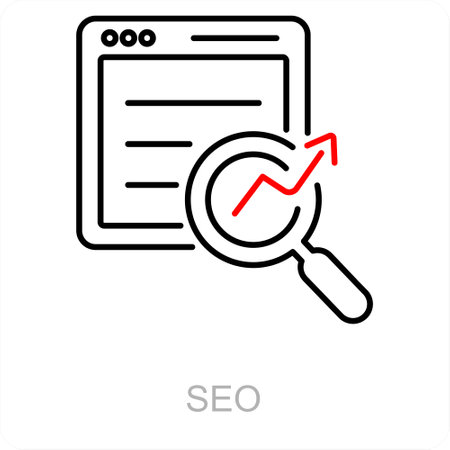 SEO and search icon conceptのイラスト素材