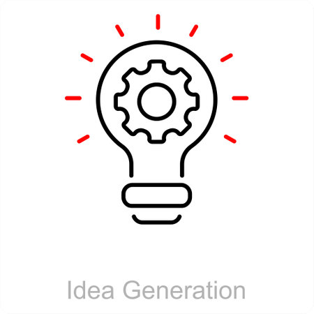 Idea Generation and idea icon conceptのイラスト素材