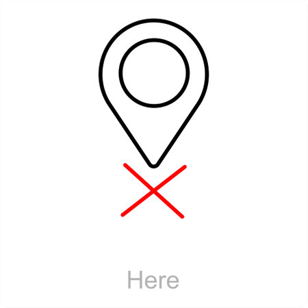 Here and map icon conceptのイラスト素材