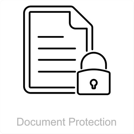 Document protection and file icon conceptのイラスト素材