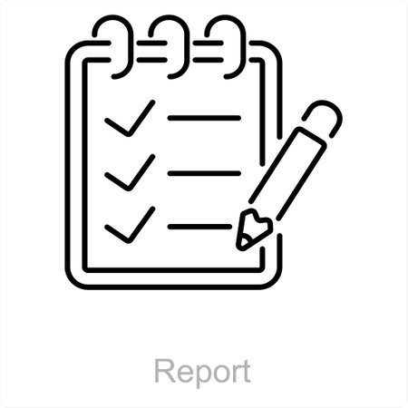 Report and report icon conceptのイラスト素材