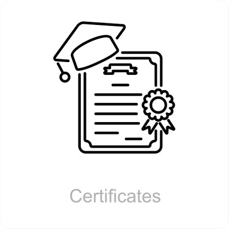 Certificates and document icon conceptのイラスト素材