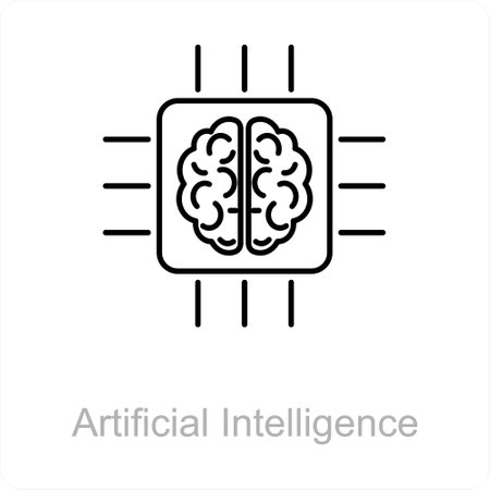 Artificial Intelligence and artifical icon conceptのイラスト素材
