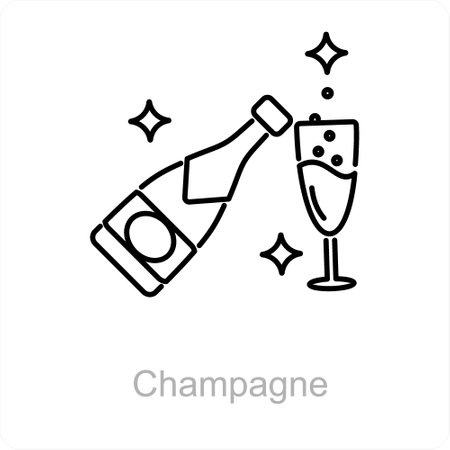 Champagne and champagne icon conceptのイラスト素材