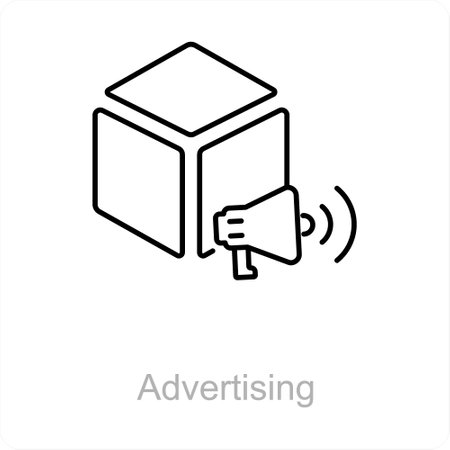 Advertising and advertise icon conceptのイラスト素材