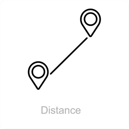 Distance and pin icon connceptのイラスト素材