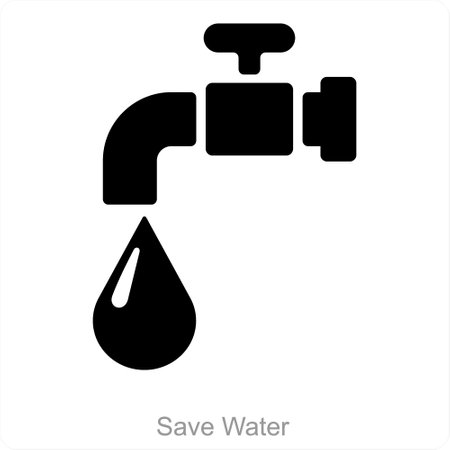 Save Water and prevention icon conceptのイラスト素材
