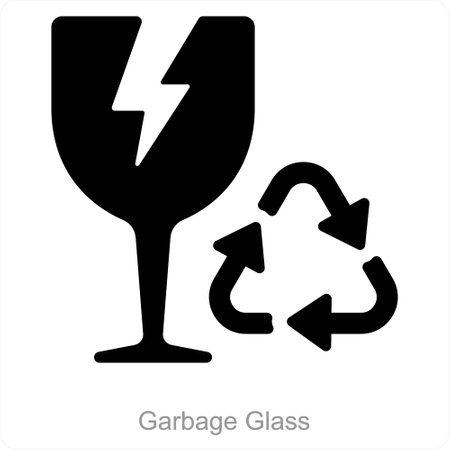 Garbage Glass and environment icon conceptのイラスト素材