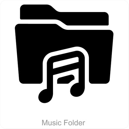 Music Folder and Folder icon conceptのイラスト素材