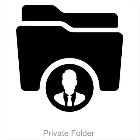 Private Folder and Folder icon conceptのイラスト素材