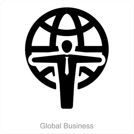 Global Business and international icon conceptのイラスト素材