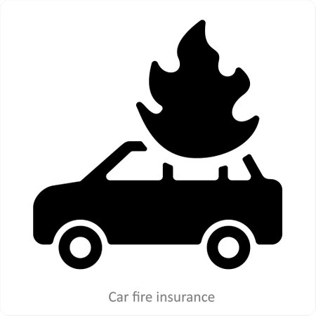Car Fire Insuranceのイラスト素材