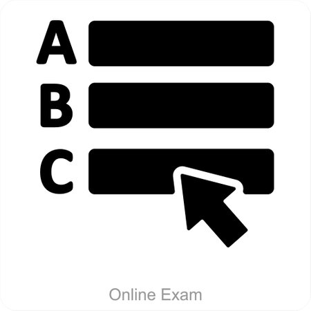 Online Exam and education icon conceptのイラスト素材