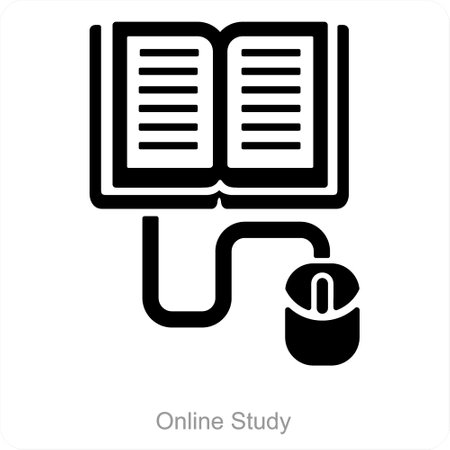 Online Study and education icon conceptのイラスト素材