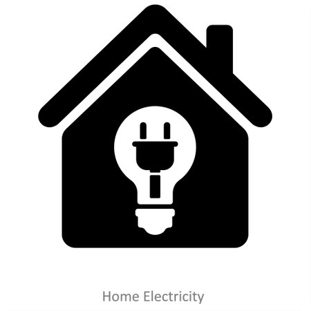 Home Electricity and building icon conceptのイラスト素材
