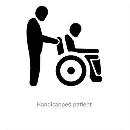 handicapped patient and disabled icon conceptのイラスト素材